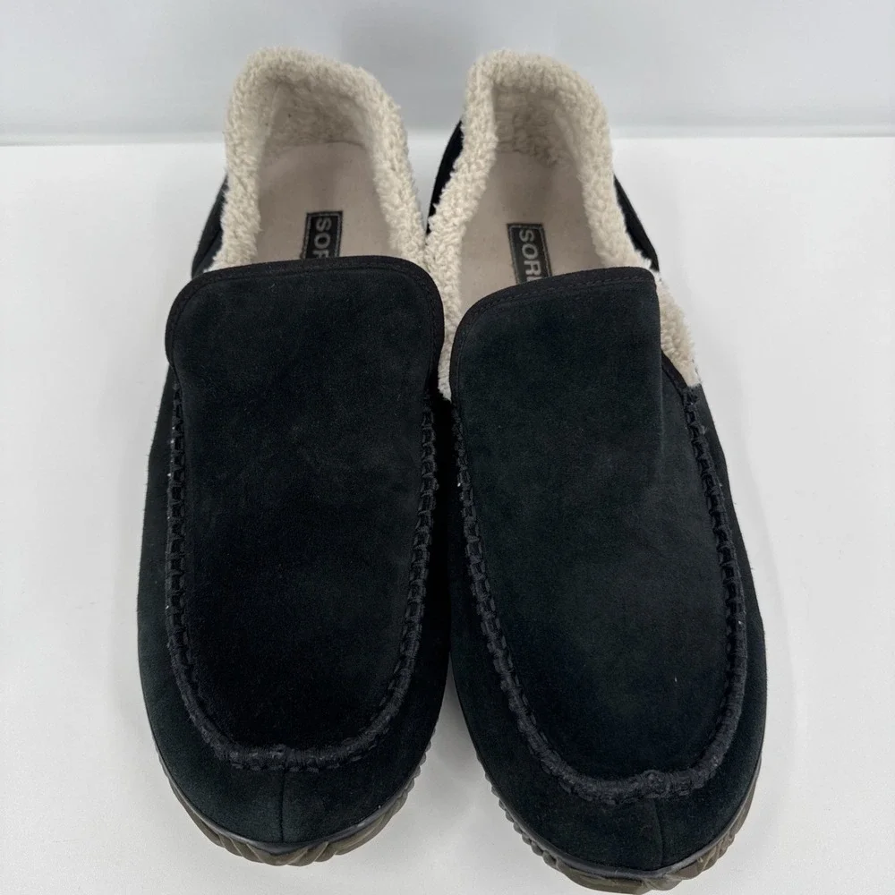 SOREL Mens Dude Moc‎ Slipper - Black Suede Men's Size 13 Vulcanized Rubber Sole